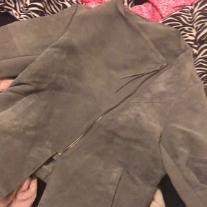 Faux suede moto jacket